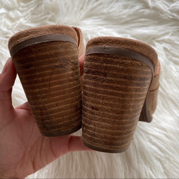 TOMS tan "Majorica" peep toe heeled mules - Picture 6 of 14